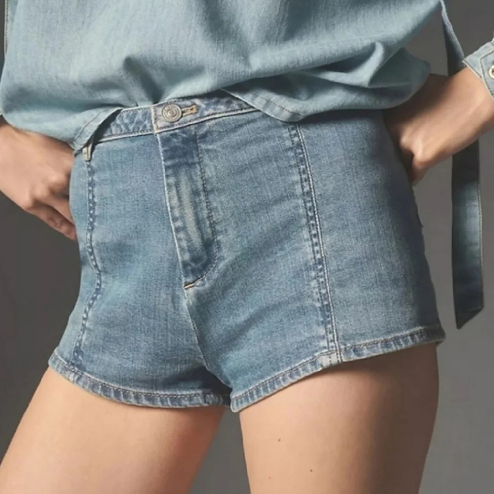 NWT Anthropologie Pilcro Low Rise Denim Micro Jean Shorts Cheeky Hot Pants 29
